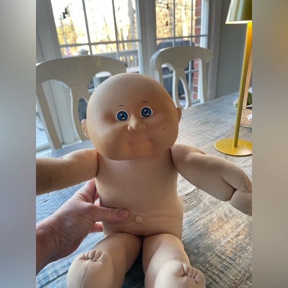 Vintage Cabbage Patch Kid Bald Blue Eyes One Dimple 1978 1982 - Picture 2 of 12